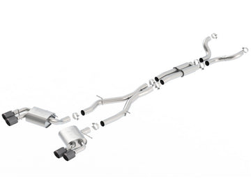 Borla 16-17 Chevy Camaro 6.2L 4 pulgadas doble puntas CF con núcleo negro doble salida dividida ATAK Catback escape