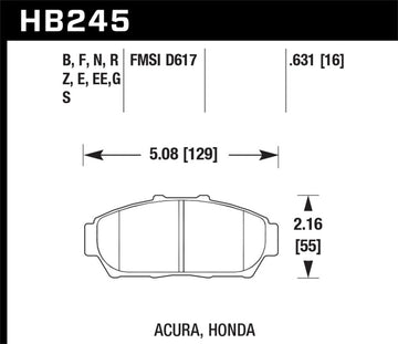 Hawk 94-01 Acura Integra (excl Tipo R) HP+ Pastillas de freno delanteras de calle