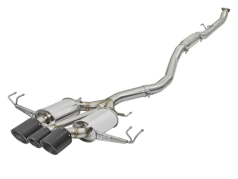 aFe POWER Takeda 2-1/2in to 2-1/4in 304SS Catback Dual-Exit Exhaust 17+ Honda Civic Type R w/CF Tips
