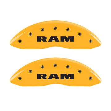MGP 4 Caliper Covers Engraved Front Ram Rear Ramhead Yellow Finish Black Char 2007 Dodge Durango