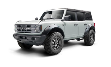 Bushwacker 2021+ Ford Bronco bengalas estilo bolsillo de 4 puertas, 4 piezas, color negro