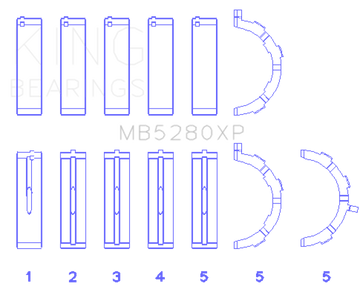 King Engine Bearings Ford Prod. V8 4.6L/5.4L (Size STDX) Performance Main Bearing Set