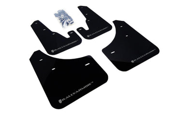 Rally Armor 04-09 Mazda3/Speed3 Guardabarros negro UR con logotipo plateado