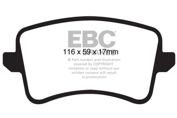 Pastillas de freno traseras EBC 09-11 Audi A4 2.0 Turbo Redstuff