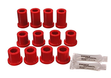 Energy Suspensión 84-85 Toyota 4Runner 2 y 4WD Juego de bujes de resorte de hoja delantera roja