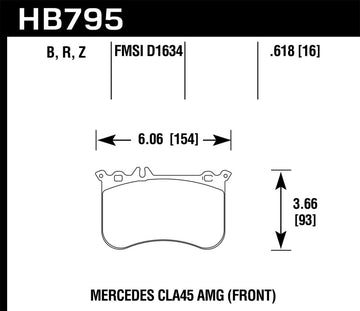 Hawk 14-17 Mercedes-Benz CLA 45 AMG Pastillas de freno delanteras de cerámica de rendimiento
