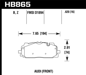 Pastillas de freno delanteras Hawk 18-19 Audi S5 HPS 5.0