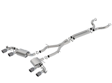 Borla 17-18 Chevrolet Camaro ZL1 6.2L V8 Atak Catback Escape con válvulas de modo dual CF Anod negro