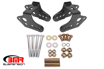 BMR 79-04 Ford Mustang Soporte de reubicación del brazo de control - Negro Hammertone