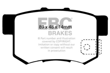 EBC 97 Acura CL 2.2 Pastillas de freno traseras Greenstuff