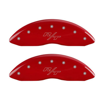 MGP 4 Caliper Covers Engraved Front & Rear Vintage Style/RT Red finish silver ch