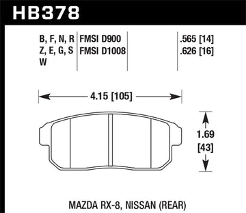 Hawk 2001-2001 Infiniti G20 (fabricado a partir del 12-1-01) Pastillas de freno traseras HPS 5.0