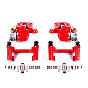 Power Stop 94-04 Ford Mustang Pinzas traseras rojas con soportes - Par