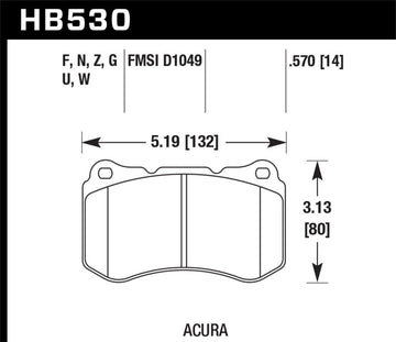 Hawk 07-08 Acura TL Type S DTC-60 Pastillas de freno delanteras de carrera