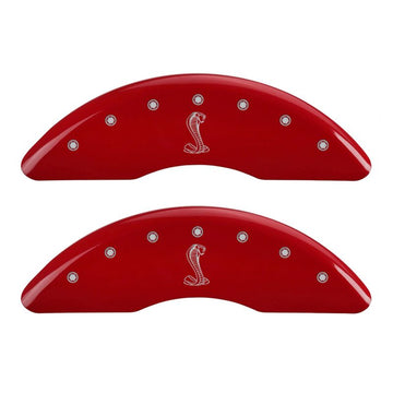 MGP 4 Caliper Covers Engraved Front & Rear Tiffany Snake Red finish silver ch