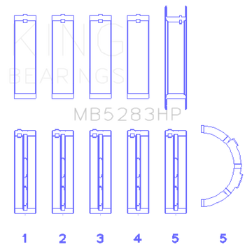 King Engine Bearings Performance Main Bearing Set - Size Standard X