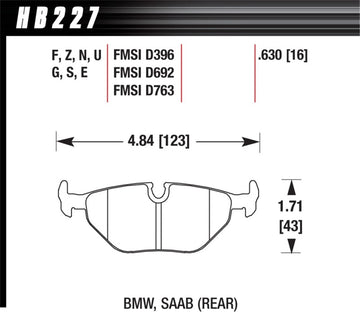 Pastillas de freno traseras Hawk 92-95 BMW 325iS HT-10 Race