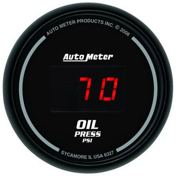 Autometer Negro 0-100 psi Medidor de presión de aceite digital