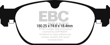 EBC 2017+ Volvo S90 2.0L Turbo Redstuff Pastillas de freno delanteras