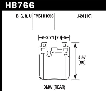 Pastillas de freno traseras Hawk 14-20 BMW Serie 2 / 12-18 BMW Serie 3 HP+ Street
