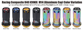 Project Kics 14x1.25 R40 Iconix Lock & Lug Nuts - Neo Chrome w/Red Cap (16+4 Locks)