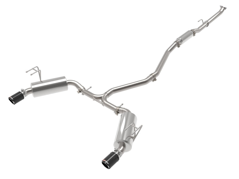 aFe Takeda Sistema de escape Cat-Back de acero inoxidable 304 de 2.5 pulgadas con puntas CF 2022+ Honda Civic L4-1.5L (t)