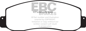 EBC 05-07 Ford F250 (inc. Super Duty) 5.4 (2WD) Pastillas de freno delanteras Greenstuff