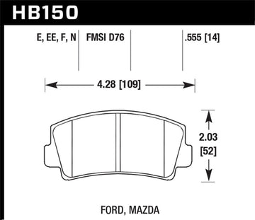 Hawk 79-84 Mazda B2000 / 70-74 RX-2 / 74-78 RX-4 / 79-85 RX-7 Azul 9012 Pastillas de freno delanteras
