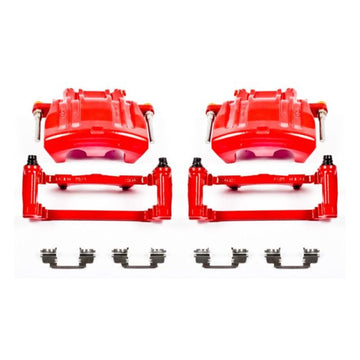 Power Stop 2012 Chrysler 300 Pinzas delanteras rojas con soportes - Par