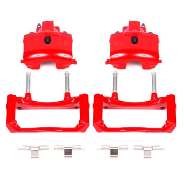 Power Stop 07-09 Chrysler Aspen Pinzas traseras rojas con soportes - Par