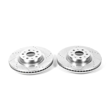 Power Stop 16-19 Cadillac CT6 Rotores perforados y ranurados Front Evolution - Par