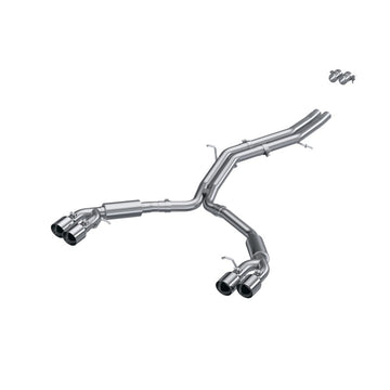 MBRP 18-21 Audi S5 Coupe/S4 Sedan T304 SS Escape de salida trasera cuádruple con respaldo de gato de 2.5 pulgadas - Puntas SS
