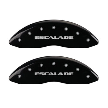 Cubiertas de pinza MGP 4 grabadas delanteras y traseras Escalade Acabado en negro plateado ch