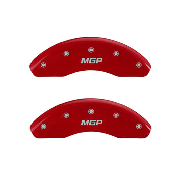 MGP 4 Caliper Covers Engraved Front & Rear Chevy racing Yellow finish black ch