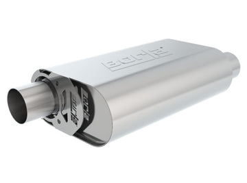 Borla CrateMuffler SBC Hot 350/383 3 pulgadas Offset/Offset 14 pulgadas x 4,35 pulgadas x 9 pulgadas Silenciador ovalado