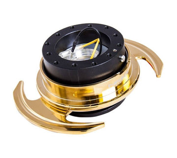 Kit de liberación rápida NRG Gen 3.0 - Cuerpo negro / Anillo dorado cromado con manijas