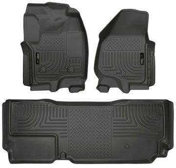 Husky Liners 2012.5 Ford SD Super Cab WeatherBeater Combo Revestimientos de piso negros (sin caja de transmisión manual)