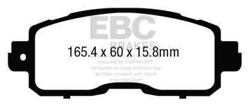 EBC 13+ Nissan Altima 2.5 (L33) Sedan Pastillas de freno delanteras Redstuff