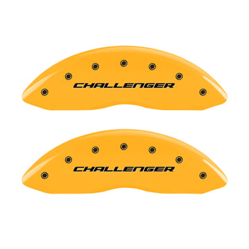 MGP 4 Caliper Covers Engraved Fr Challenger Rr Vintage RT Yellow Finish Black Char 06 Dodge Charger