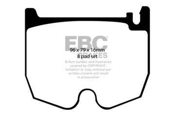 EBC 03-06 Mercedes-Benz CL55 AMG 5.4 Pastillas de freno delanteras Redstuff sobrealimentadas