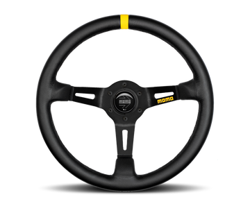 Momo MOD08 Steering Wheel 350 mm -  Black Leather/Black Spokes/1 Stripe