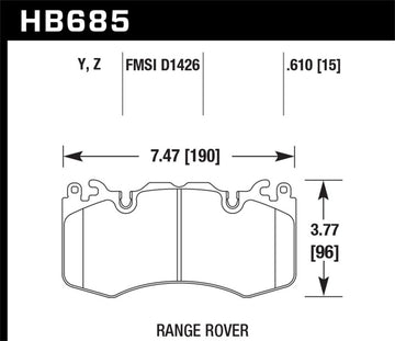Hawk 10-11 Range Rover/Range Rover Sport Pastillas de freno delanteras de cerámica de rendimiento sobrealimentado