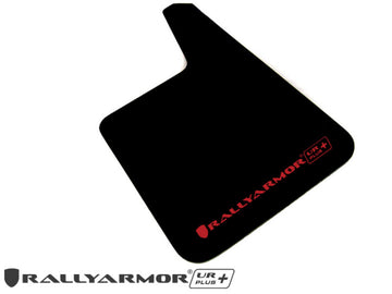Rally Armor Ajuste universal (sin hardware) UR Plus Guardabarros negro UR con logotipo rojo