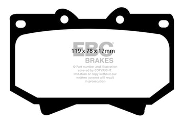 EBC 98-07 Lexus LX470 4.7 Pastillas de freno delanteras Greenstuff