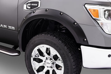 Bushwacker 16-18 Nissan Titan XD bolsillo estilo bengalas 4 piezas 78.0 pulgadas cama - negro