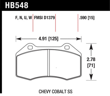 Pastillas de Freno Delanteras Hawk Renault Clio / Cobalt SS DTC-70