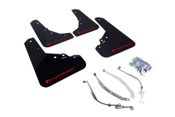 Rally Armor 12-18 Fiat 500 (Pop/Sport/Lounge/Abarth) Guardabarros negro UR con logotipo rojo
