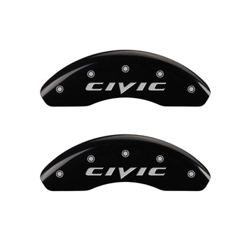 MGP 4 Caliper Covers Engraved Front & Rear Mgp Yellow Finish Black Char 2007 Honda Civic