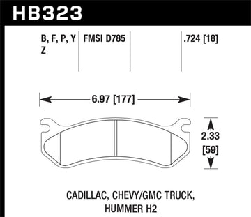 Pastillas de freno traseras Hawk Chevy / GMC Truck / Hummer LTS Street