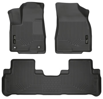 Husky Liners 14 Toyota Highlander Weatherbeater Revestimientos negros para el piso del asiento delantero y segundo